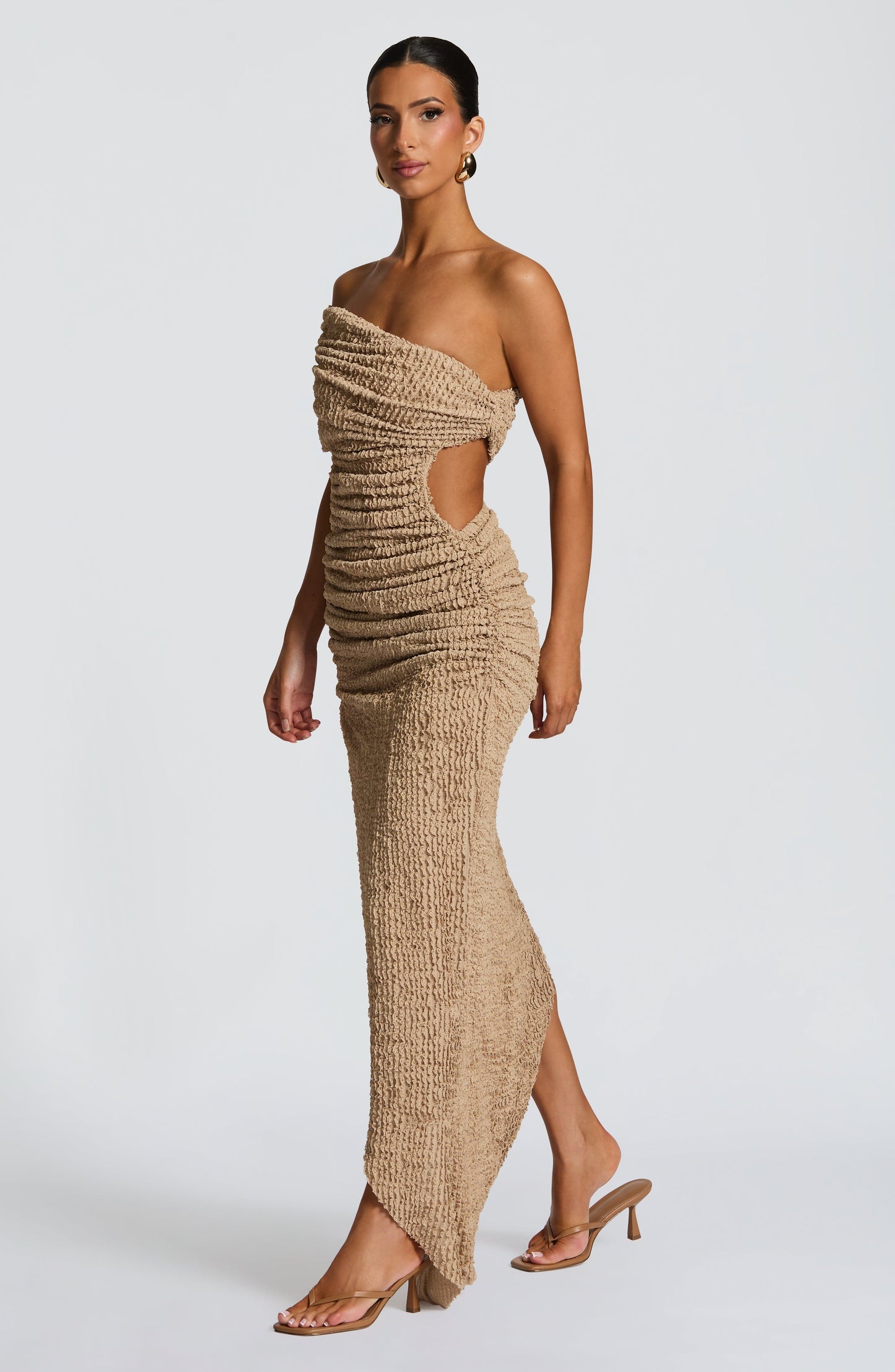 Laverna Midi Dress - Beige